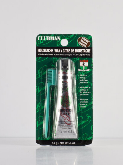 CLUBMAN PINAUD - MOUSTACHE WAX BROWN - CERA PER BAFFI COLORE CASTANO DA 14GR